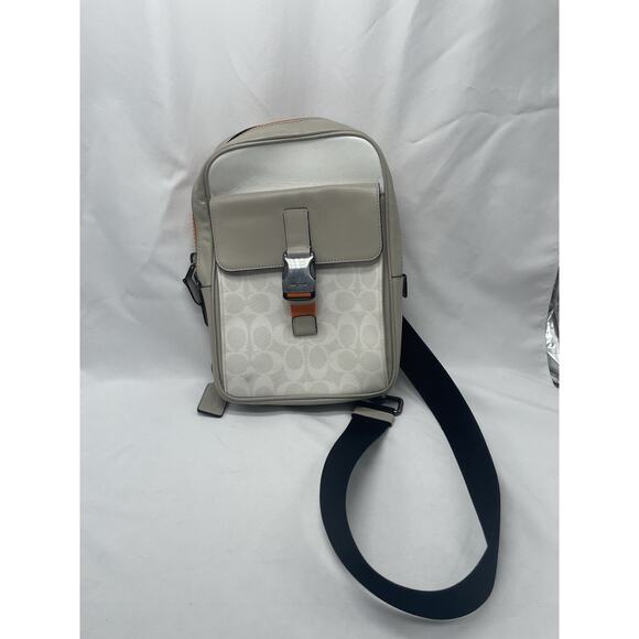 Coach Track Pack In Colorblock Signature Canvas C8126 - Picture 1 of 16